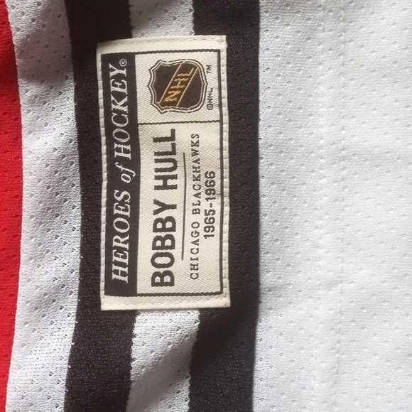 Bobby Hull Vintage CCM Heroes 🏒 CHICAGO Blackhawks Mens Small /Youth L/XL - Picture 3 of 3